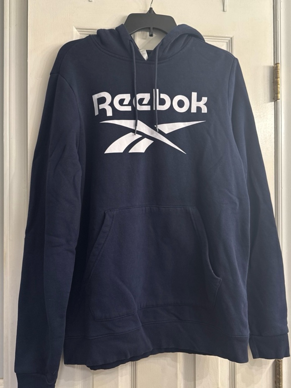 Reebok Men's Navy Logo Hoodie - Classic Pullover size L